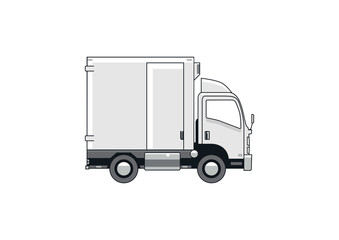 Modern truck in grayscale. Vector.