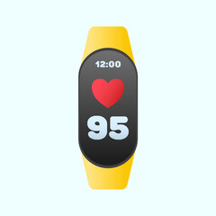 Vector illustration of a sports bracelet with pulse measurement