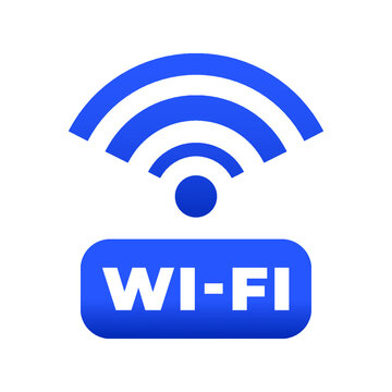 Vector blue WI-FI sign on an isolated white background