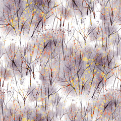 Seamless pattern with winter forest.