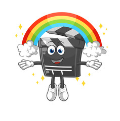 clapboard with a rainbow. cartoon vector