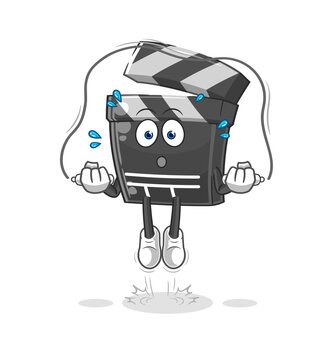 recommend clip art: clapboard jump rope exercise. character vector