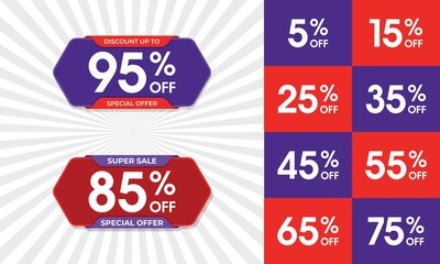 Sale discount banner template promotion, Set template design discount special offer.