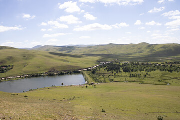 Naklejka premium Beautiful plateau and mountain landscape, Ordu, Turkey, local name 