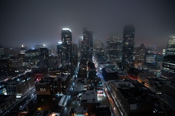 Obraz na płótnie Canvas The financial district of Toronto Canada at dusk