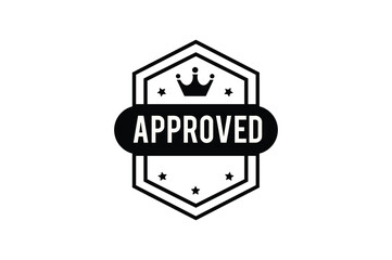 Rubber stamp approved badges, Seal stamp approved badges.