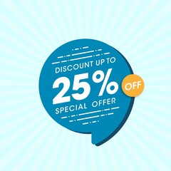 Discount up to 25% special offer banner template, Special offer discount template design.