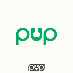 Simple but unique bone on letter or word U sans serif font PUP image graphic icon logo design abstract concept vector stock. Can be used as symbol related to dog food or pet