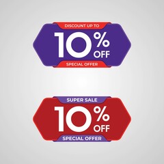 Super Sale banner template design, Special discount up to 10% off. Special offer discount template design.