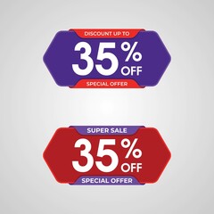 Super Sale banner template design, Special discount up to 35% off. Special offer discount template design.