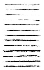 Set of vector grunge brushes created with charcoal.