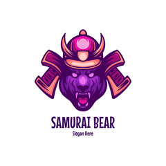 Samurai Bear Character Logo