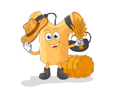 recommend clip art: slingshot farmer mascot. cartoon vector