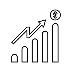 Seo investment outline icon. Line art vector.