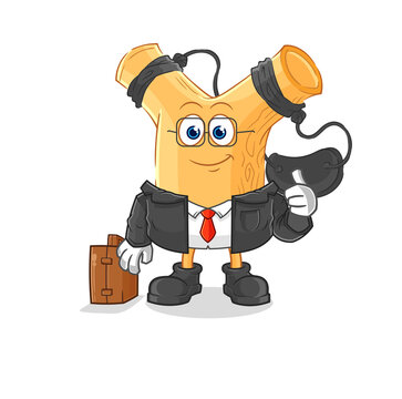 recommend clip art: slingshot office worker mascot. cartoon vector