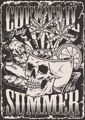 Naklejka premium Cocktail party posterer vintage monochrome