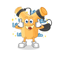 slingshot give lots of likes. cartoon vector