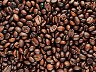 Freshly roasted coffee beans background