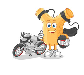 slingshot racer character. cartoon mascot vector