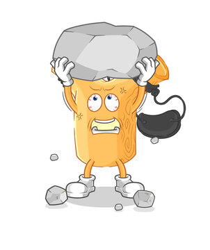 recommend clip art: slingshot lifting rock cartoon character vector