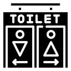 TOILET SIGNS glyph icon,linear,outline,graphic,illustration