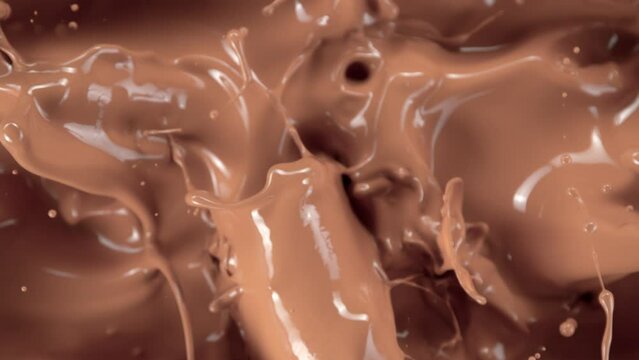 Super Slow Motion Shot of Splashing Makeup Cream at 1000 fps.