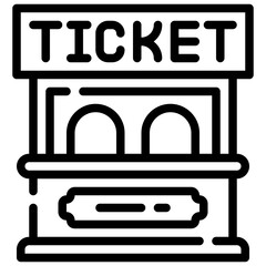TICKET OFFICE line icon,linear,outline,graphic,illustration