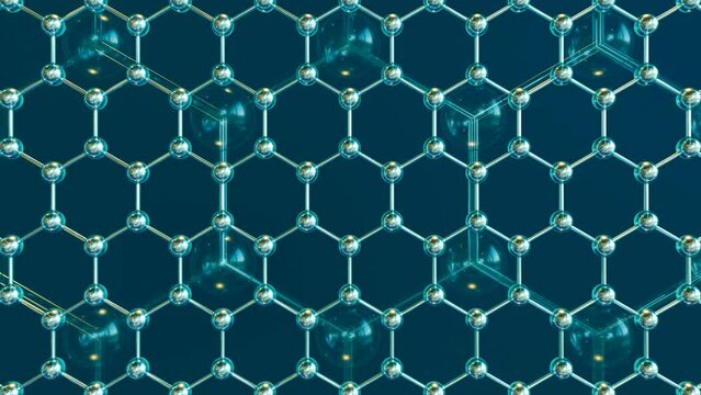 Loopable graphene structure Rows of carbon atoms. Honeycombs Science technology