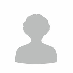 シニア女性のイメージシルエット　グレー