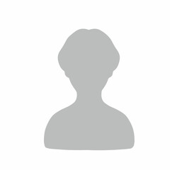 ショートカットの女性シルエット　グレー