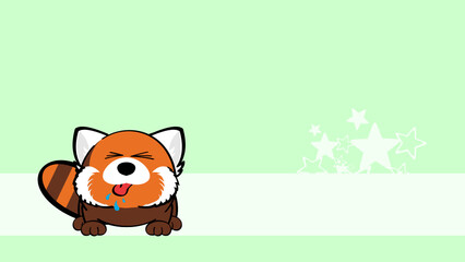 Naklejka premium red panda ball style character carton background illustration in vector format
