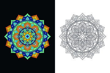 Flower Mandalas. Vintage decorative elements. Oriental pattern, vector illustration