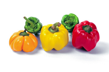 yellow and red and green peppers