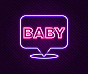 Glowing neon line Baby icon isolated on black background. Colorful outline concept. Vector