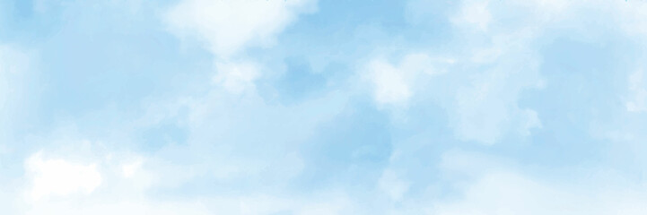 Abstract watercolor blue sky panorama background