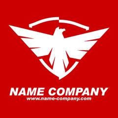 logo bouclier aigle entreprise sécurité protection rouge