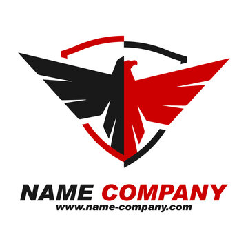 logo bouclier aigle entreprise s&eacute;curit&eacute; protection rouge