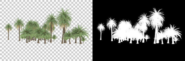 Fototapeta na wymiar Tropical island isolated on background with mask. 3d rendering - illustration