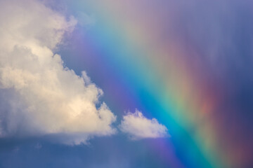 The Rainbow after the storm, colorful rainbow close-up