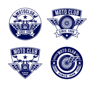 Hand Drawn Motorcycle Club Logo Badge
