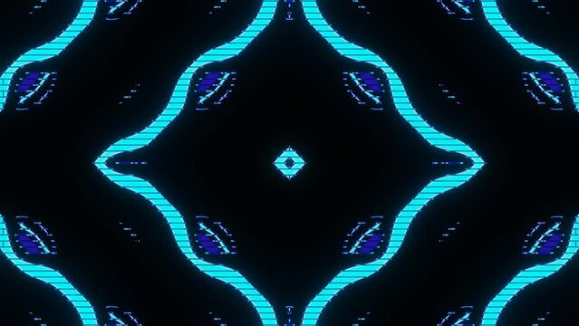 Flashing blue gradient led romb neon animation 