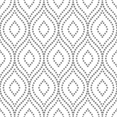 Seamless ornament. Modern background. Geometric modern pattern with dotted gray waves