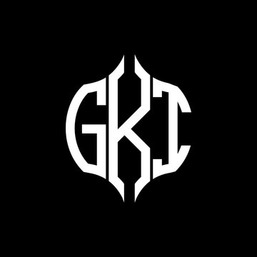 GKI letter logo. GKI best black background vector image. GKI Monogram logo design for entrepreneur and business.
