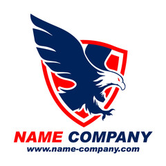 logo bouclier aigle sécurité surveillance protection