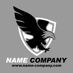 logo bouclier aigle sécurité surveillance protection