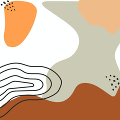 Boho hand drawn abstract shapes wallpaper background vector