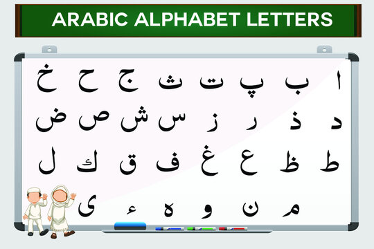 Arabic Alphabets Letter Set  Vectors With White Background