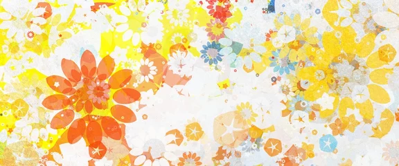 Küchenrückwand glas motiv 夏の花の壁紙　楽しい感じ　中目 © pianocurve