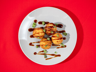 Takoyaki vista superior