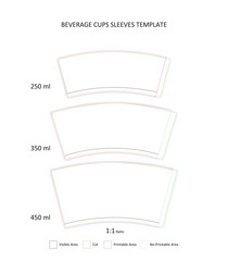 Beverage Cups Sleeves Printable Template - 516784537